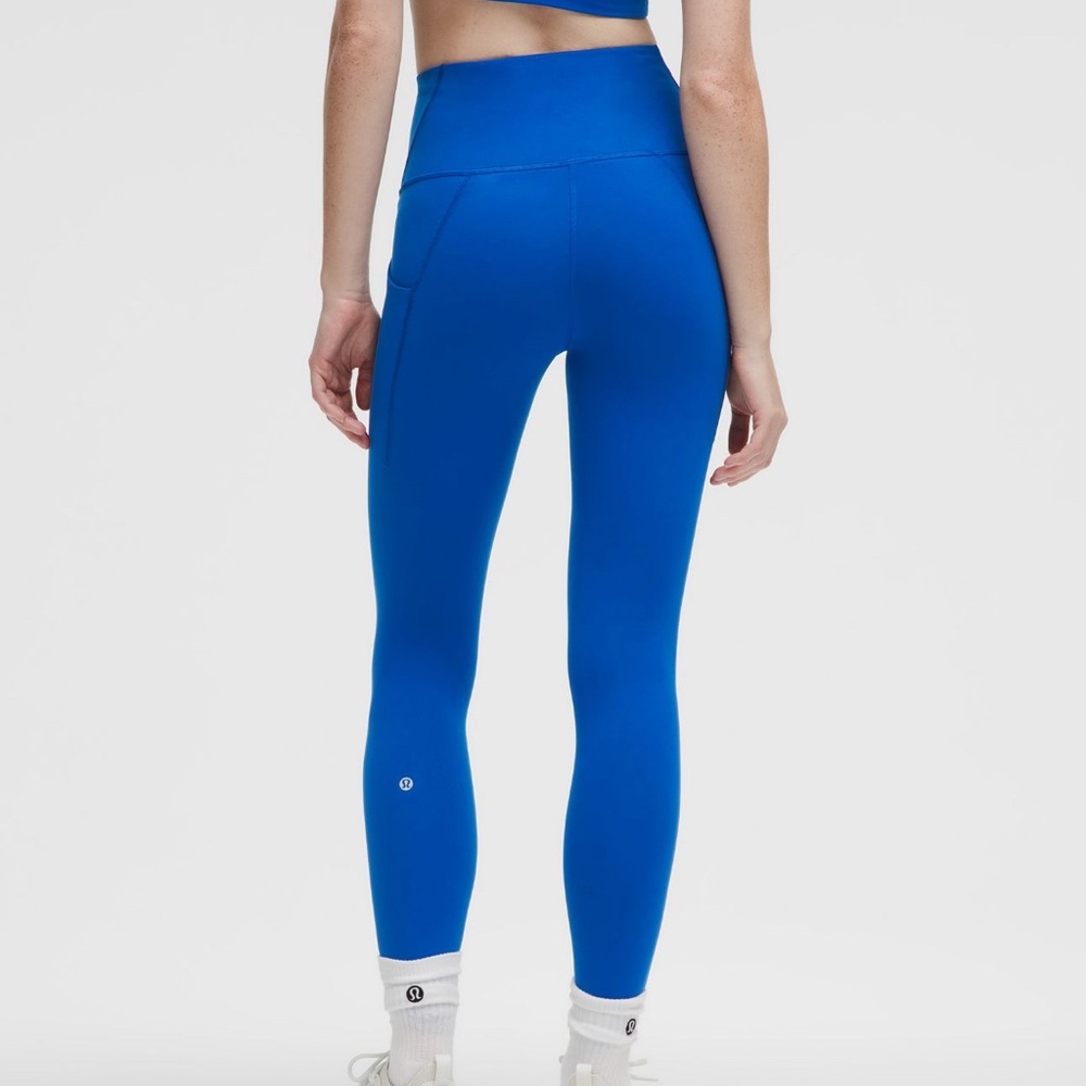 Lululemon Wunder Train High-Rise Tight Pockets 25”Galactic Cobalt 💙 size 14 NWT